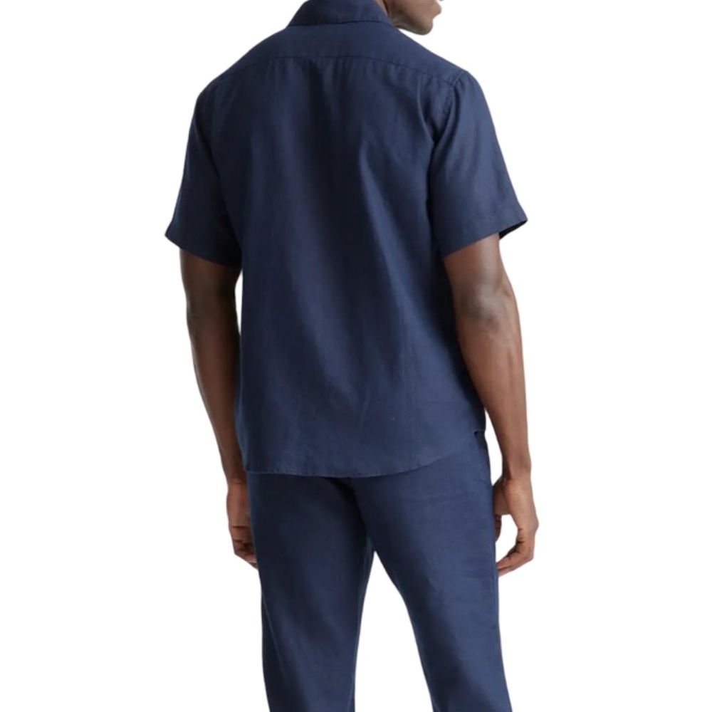 Quince NWT European Linen Short Sleeve Shirt Deep Navy Men’s Size M - Picture 2 of 7